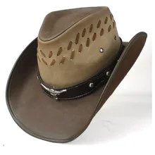 Кожаная мужская и женская западная ковбойская шляпа широкая шляпа уличная Sombrero Hombre Женская ковбойская шляпа
