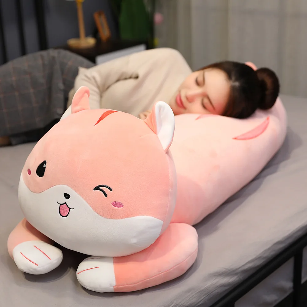KUY New Huggable Kawaii lying cat plush soft pillow cute hamster stuffed animal toys doll for kids Girls Christmas Birthday gift