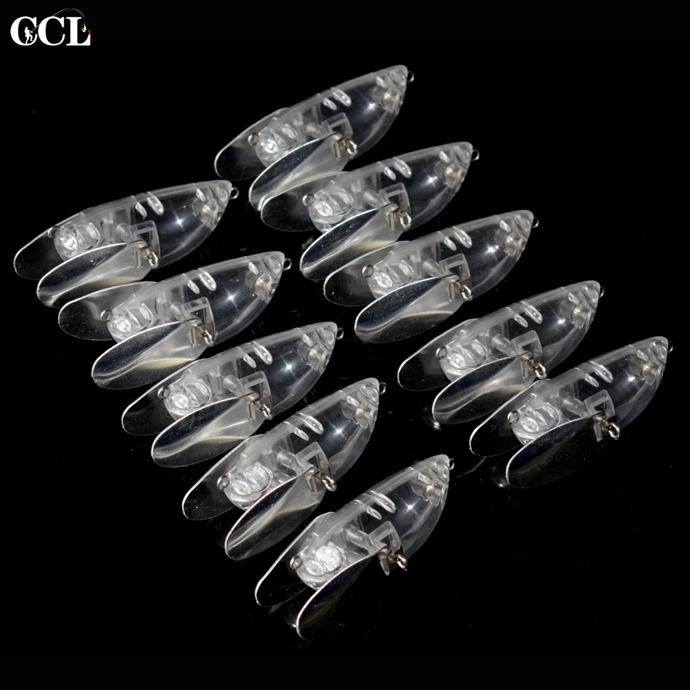 CCLTBA 10pcs/lot Unpainted Insect Lure 5.8cm 10.5g Topwater Blank Wobblers Baits Metal Blade Fishing Tackle Popper Bait Fishing