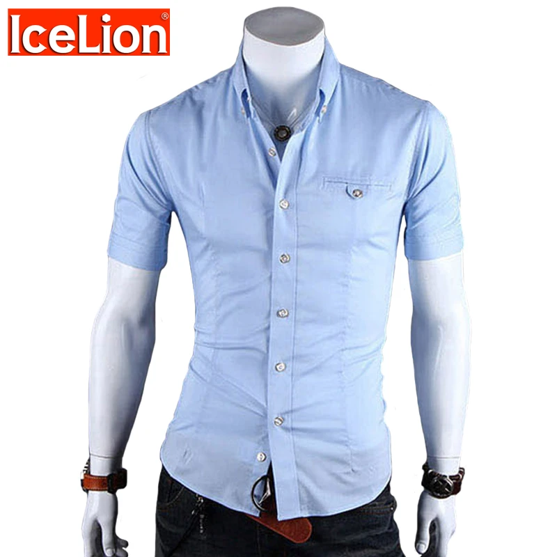 short sleeve slim fit dress shirt
