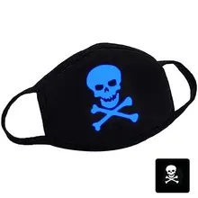 1 шт., креативная маска для рта с принтом, дышащая, теплая, светится в темноте, противопылевая маска, аксессуары для одежды