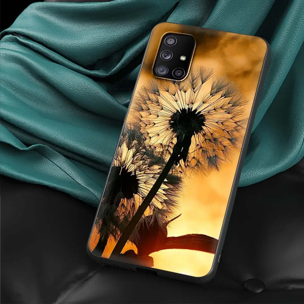 Elegant Dandelion Ink Art Phone Case - Sleek Black Design