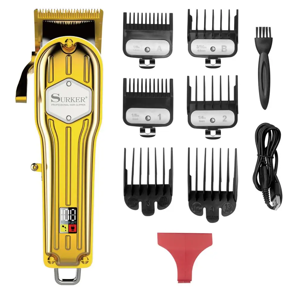 

Surker Hair clipper professional barber clippers adjustable cutter for men waterproof haircut machine cordless hair trimmer