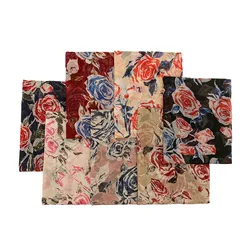 Autumn Fashion lady Viscose Scarf Abstract Retro Rose Floral Hijab Shawls and Wraps Female Foulards Echarpe Designer 180*90Cm