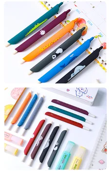 

Mohamm 0.5mm Creative Color Retro Neutral Pen With Ruler Cartoon Student Signature School Supplies