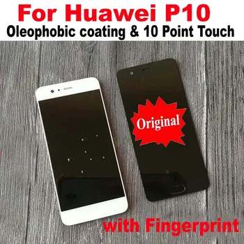 

100% Original New Working LCD Display Touch Screen Digitizer Assembly + Home Button Fingerprint For Huawei P10 Phone Pantalla