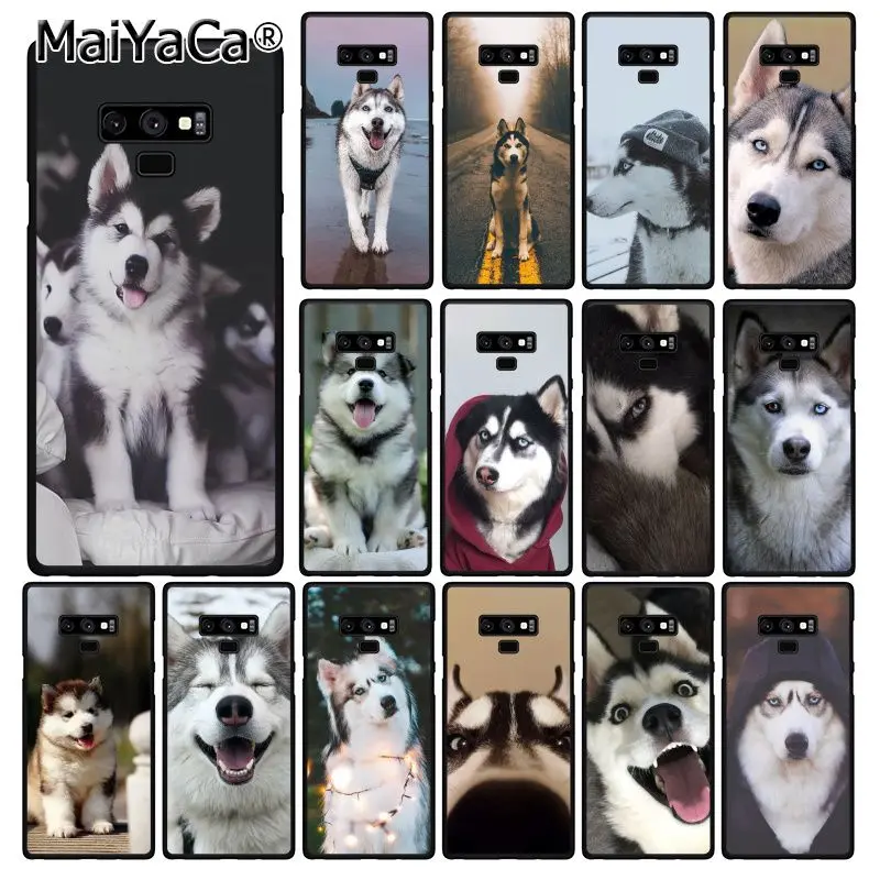 Чехол для телефона MaiYaCa Husky с милой собакой Samsung Galaxy A50 A70 A20 A30 Note9 8 Note7 Note10 Pro|Бамперы|
