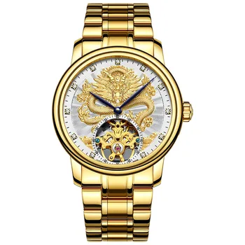 

Big business watch waterproof hollow out mechanical watch dial men custom watches preferential dragon table watches