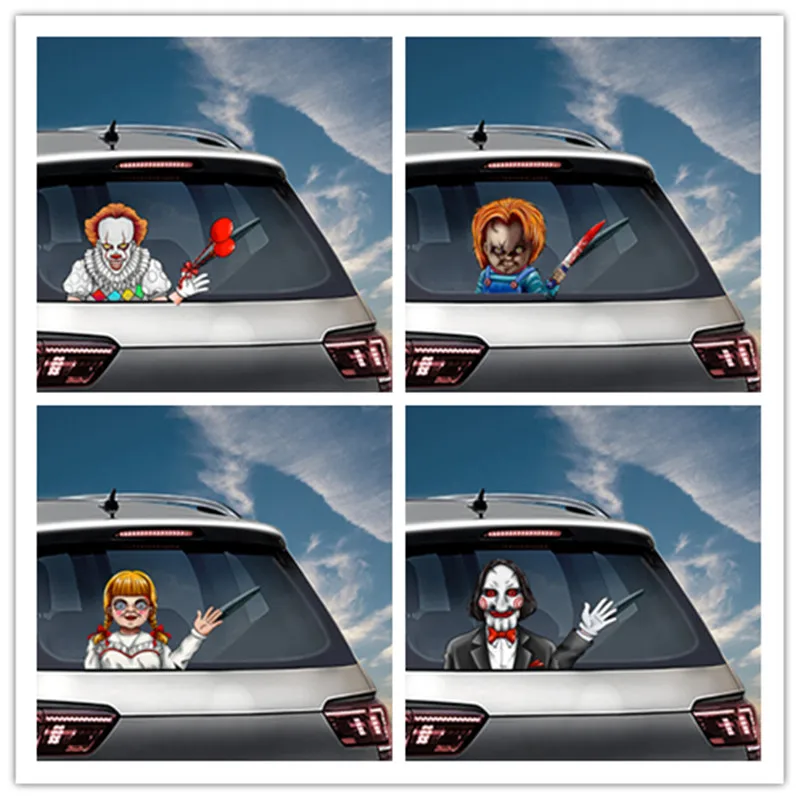 

Halloween terror Waving Wiper Decals PVC Car Styling Rear Window Wiper Stickers Rear Windshield Stickers Car Stickers