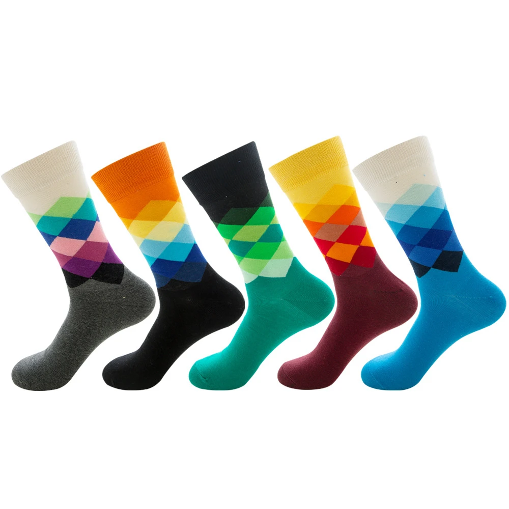 

1 Pair Unisex Winter Autumn Happy Socks 2019 Cotton Men and women Crew Skateboard Socks Funny colorful Pattern Wedding Sock Gift