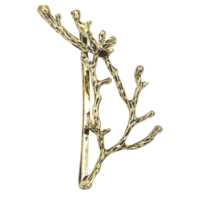Women Fashion Rose Gold Silver Durable Delicate Unique Metal Branch Leaves Small Hair Clips Bobby Pin Hair Styling Accessories