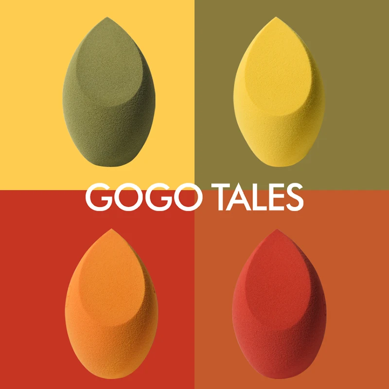 2 шт Gogo tales спонж для макияжа лица, тональный крем для лица, влажная сухая основа двойного назначения, больше в воде, оранжевый, зеленый спонж для пудры BN196
