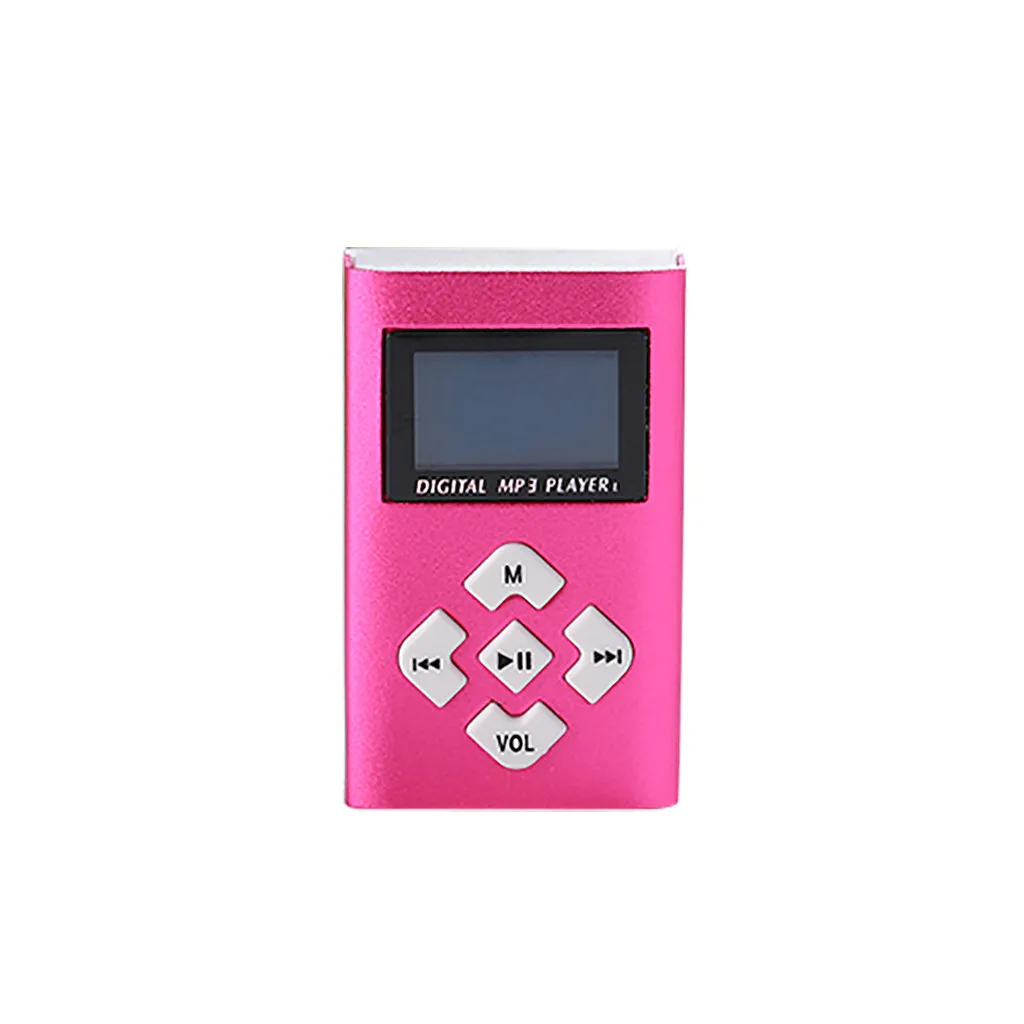 Розовый Мини портативный Mp3 музыкальный плеер экран карта Кнопка Mp3 металлический алюминиевый корпус Спортивный Mp3 плеер аудио Walkman Lettore#10 - Цвет: Розовый