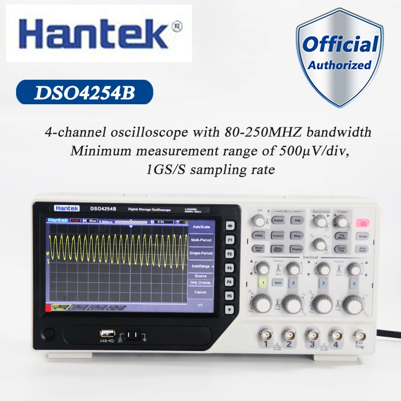 

Hantek DSO4254B Digital Oscilloscopes USB 250MHz 4 Channels 1GS/s PC Handheld Portable Osciloscopio Portatil Diagnostic-tool