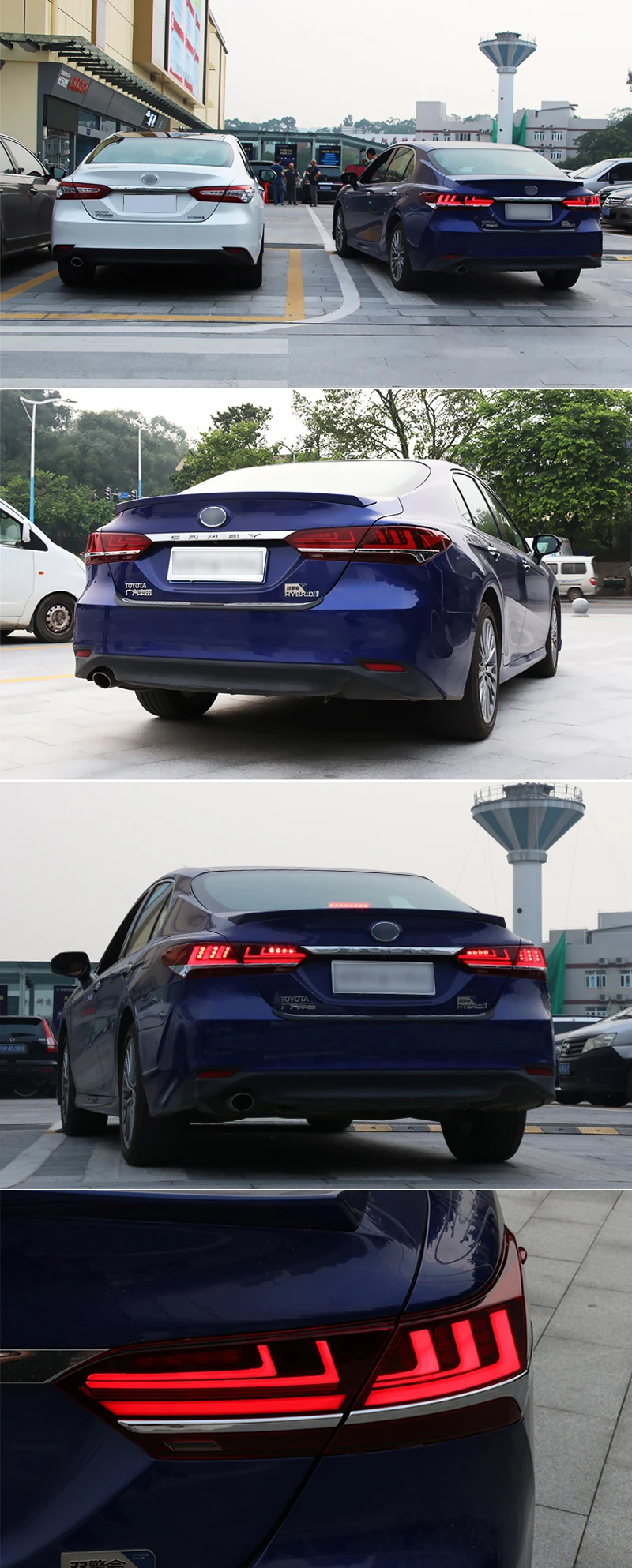 Автомобильный Стайлинг задний фонарь задние фонари для Toyota Camry задний фонарь DRL+ Динамический сигнал поворота+ обратный+ тормозной светодиодный фонарь