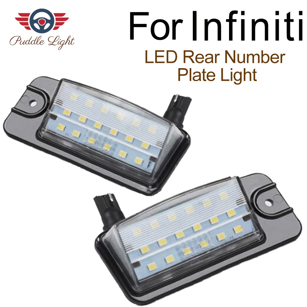 

2Pcs Led License Number Plate Lights For Infiniti EX25 EX35 EX37 QZ50 FX35 FX37 FX50 QX70 Nissan Altima Pathfinder Murano Rogue