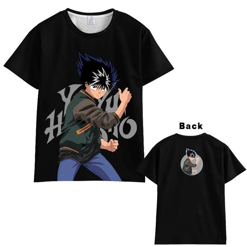 08 Японское аниме YuYu Hakusho Футболка мужская женская с коротким рукавом летнее платье мультфильм yu hakusho топы унисекс Harajuku футболка - Цвет: 08