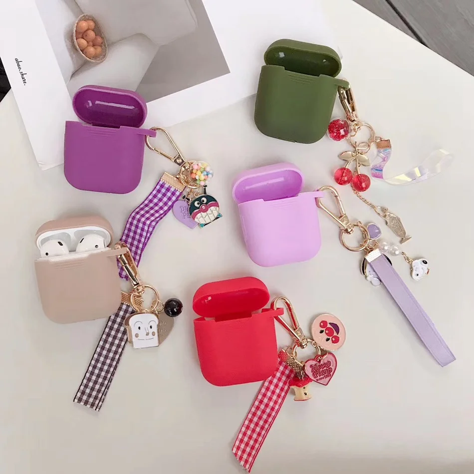 

Earphone Case For AirPods Case Leather Luxury Bag Cover For Apple Airpods 2 Case Pocket Box For Earpods Cartoon Protective Cover