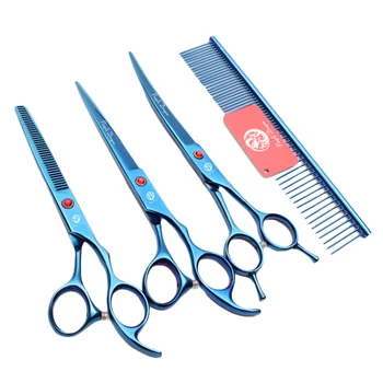 

1 Set 7 Inch Elegant Pet Dog Safety Scissors Set Grooming Thinning Animal Cutting Scissors Tools Set Stainless Steel Pet Supplie