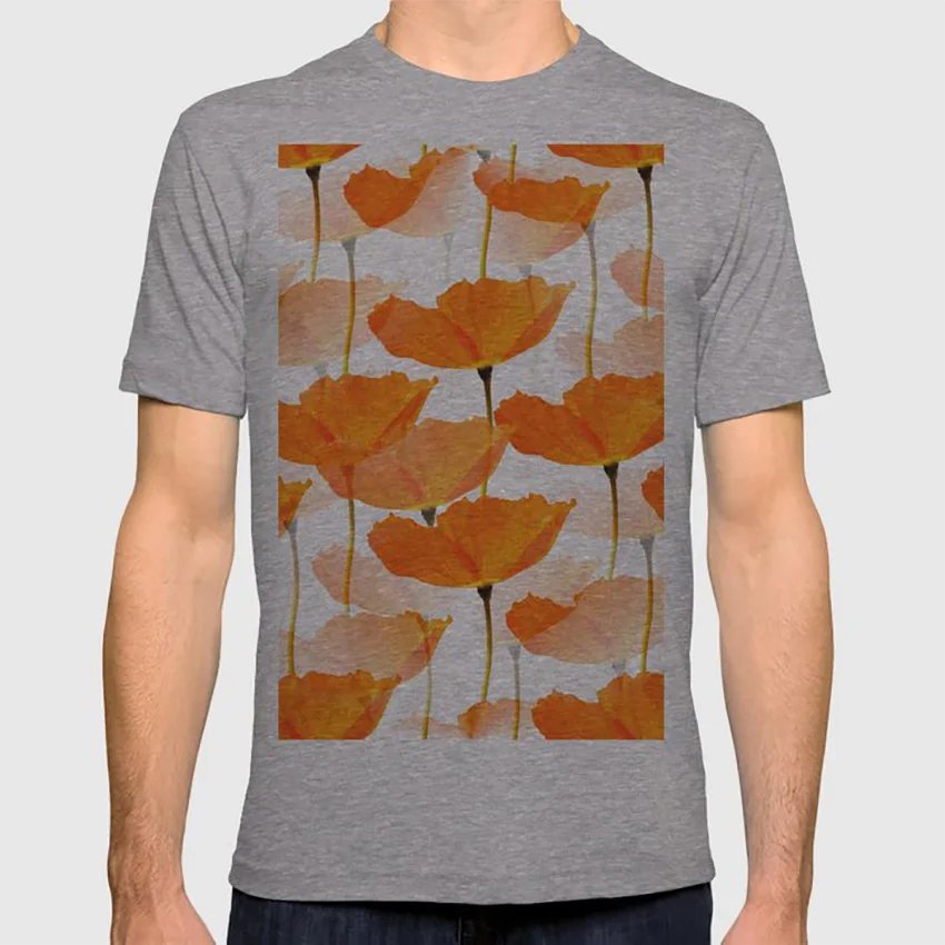 Оранжевые Маки на белом фоне# Декор# society6# buyart футболка сад растение мака природы оранжевый