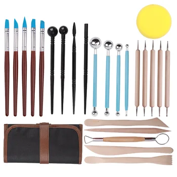

24pcs Ceramic Embellishment Tool Set Ceramic Molding Clay Engraving Tool DIY Pottery Shape Engraving Indentation Pen Combination