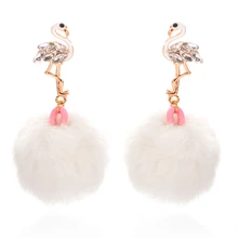 ЦИРКОНИЕВЫЕ хрустальные акценты Фламинго серьги-гвоздики серьги в форме фламинго для женщин