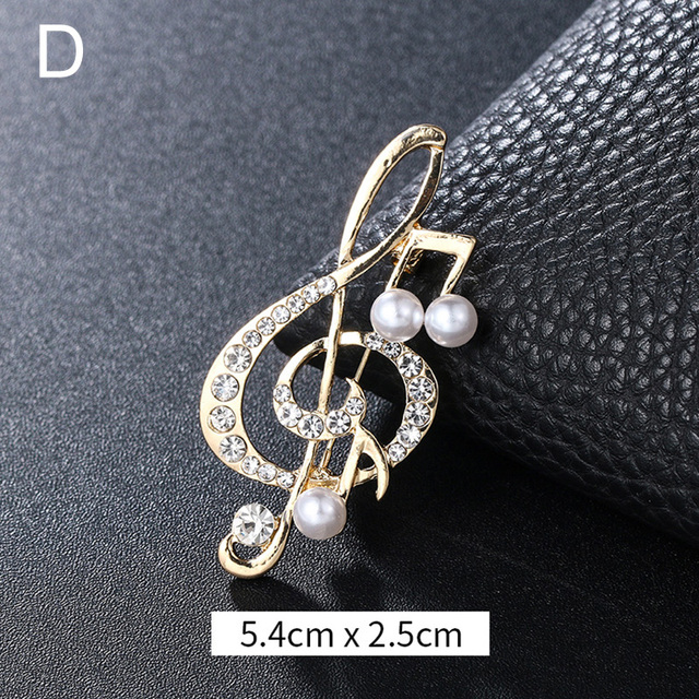 Elegant Musical Note Shape Brooches Fashion Luxurious Shiny Colorful Rhinestones Brooches Pins Clothes Accessories Gifts