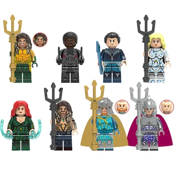 

8pcs/Set DISNEY SuperHero Building Blocks Bricks Mera Atlanna Vulko Orm Action Figure Children Christmas Toys for Boys Girls