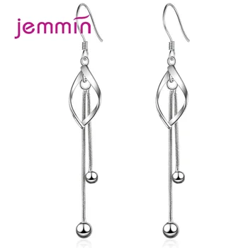 

New Arrival 925 Sterling Silver Drop Earrings Fashion Jewelry Trendy Style Leaf Shape Women Girls Wedding Engagement