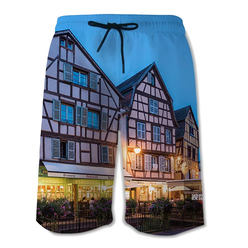 

Pocket Quick Dry Swimming Shorts For Men Swimwear Man Swimsuit Swim Trunks 3D printing Summer Beach Wear