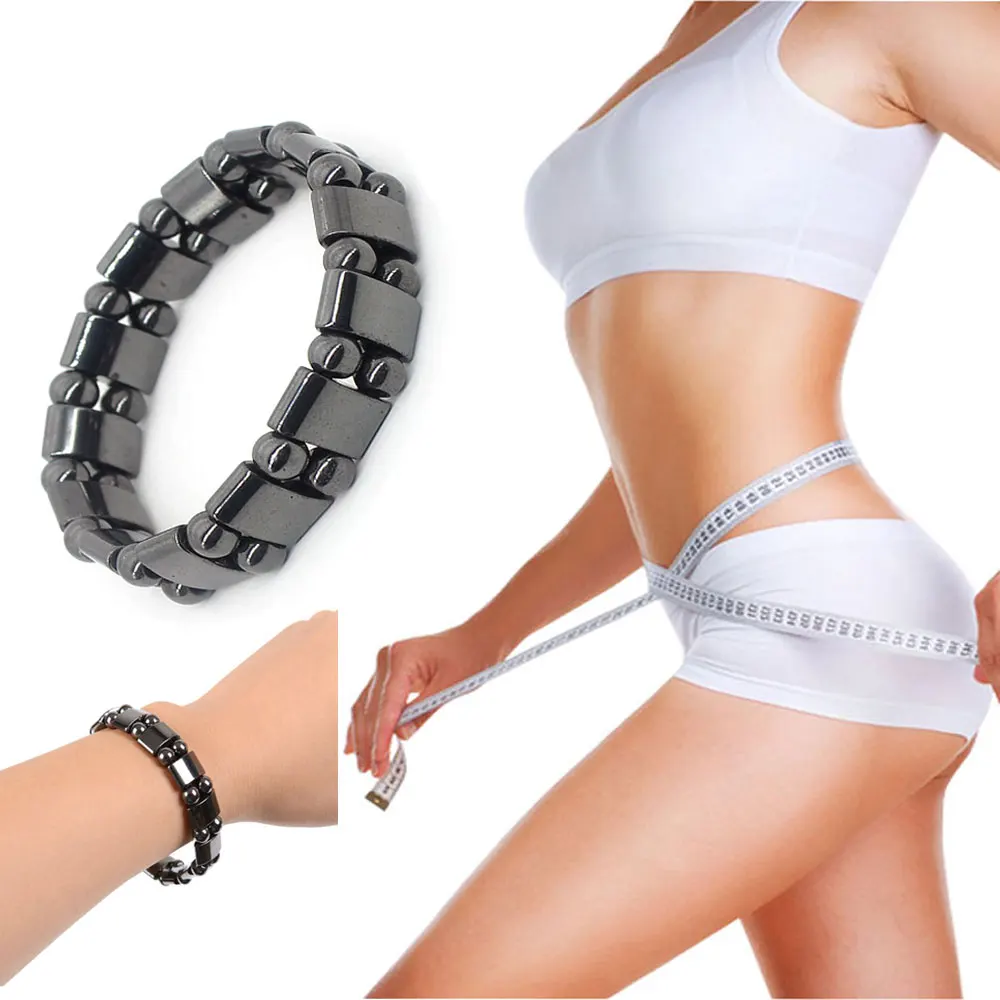 

Adjustable Magnetic therapy Weight Loss Round Black Stone Bracelet Stimulating Acupoints Therapy Fat Burning Slim Healthcare