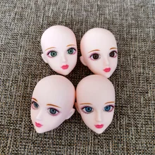 

1/6 Doll's Head for 30cm BJD Doll Makeup DIY Without Hair 3D Blue/Brown/Gray /Green Eye