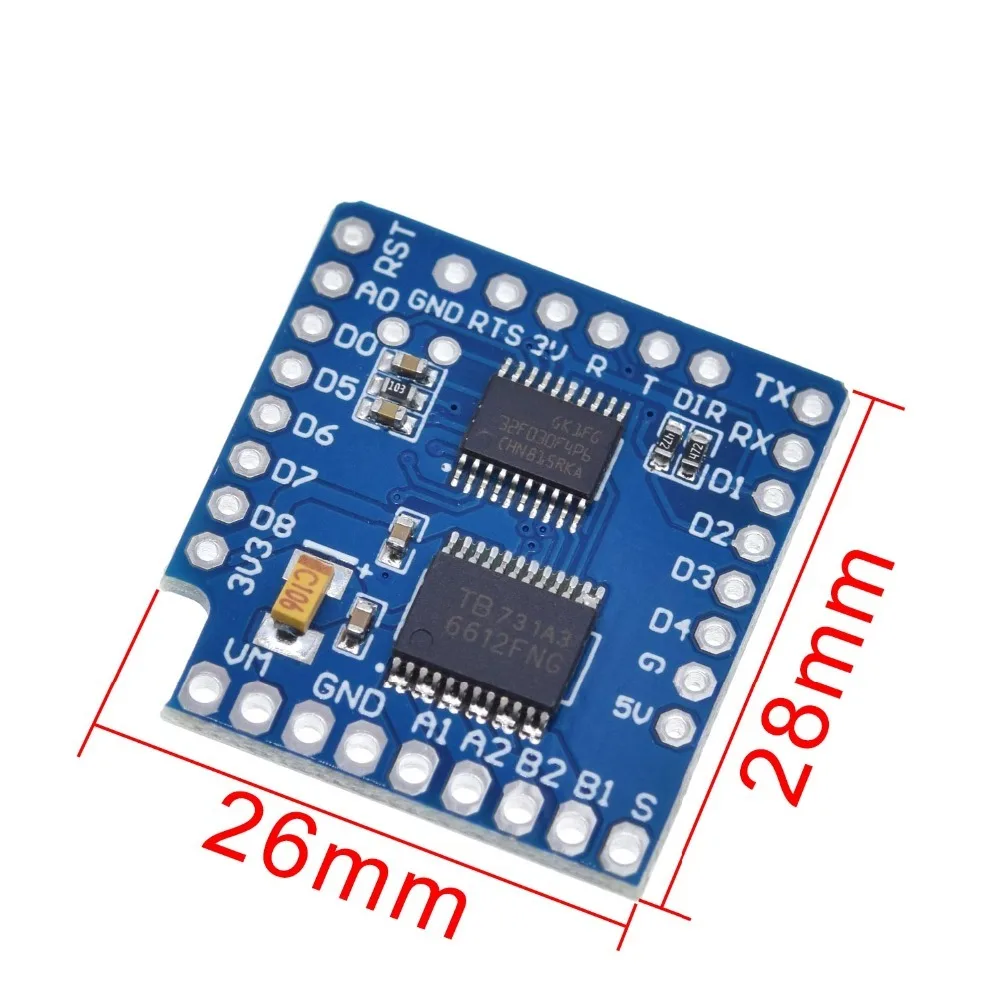 Щит двигателя для WeMos D1 mini I2C Dual Motor Driver TB6612FNG (1A) V1.0.0|d1 mini|module i2cmotor shield |