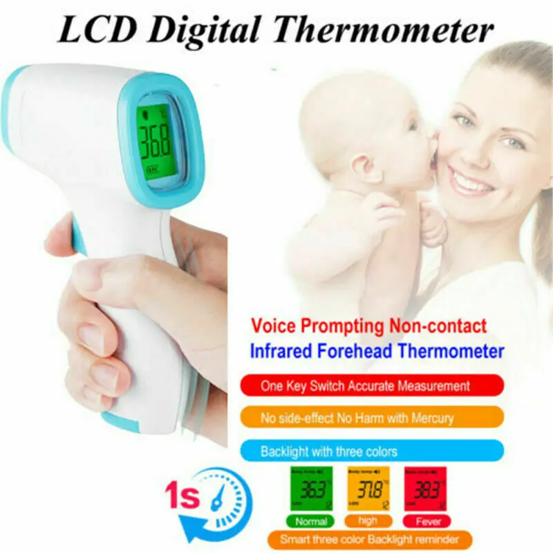 

Non Contact Digital IR Infrared Forehead Thermometer Gun Adult/Baby Body Temperature Thermometers