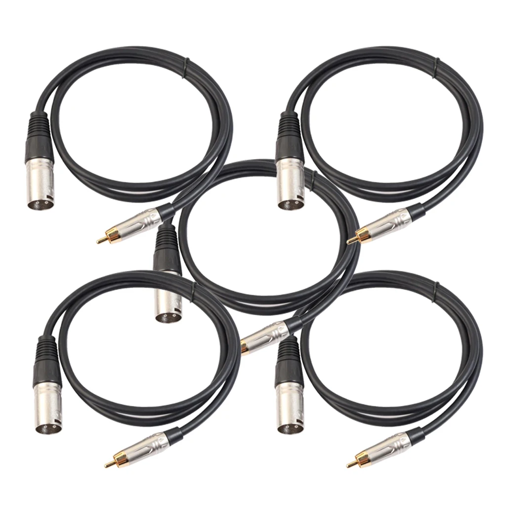 5 шт. RCA штекер XLR Мужской Аудио Микрофон Кабель Патч провод для микрофона части 1,8 м