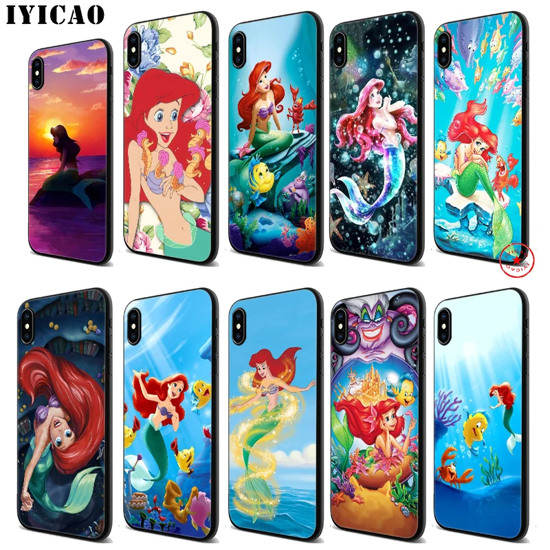 IYICAO Little princess Soft Black Silicone Case for iPhone 11 Pro Xr Xs Max X or 10 8 7 6 6S Plus 5 5S SE |