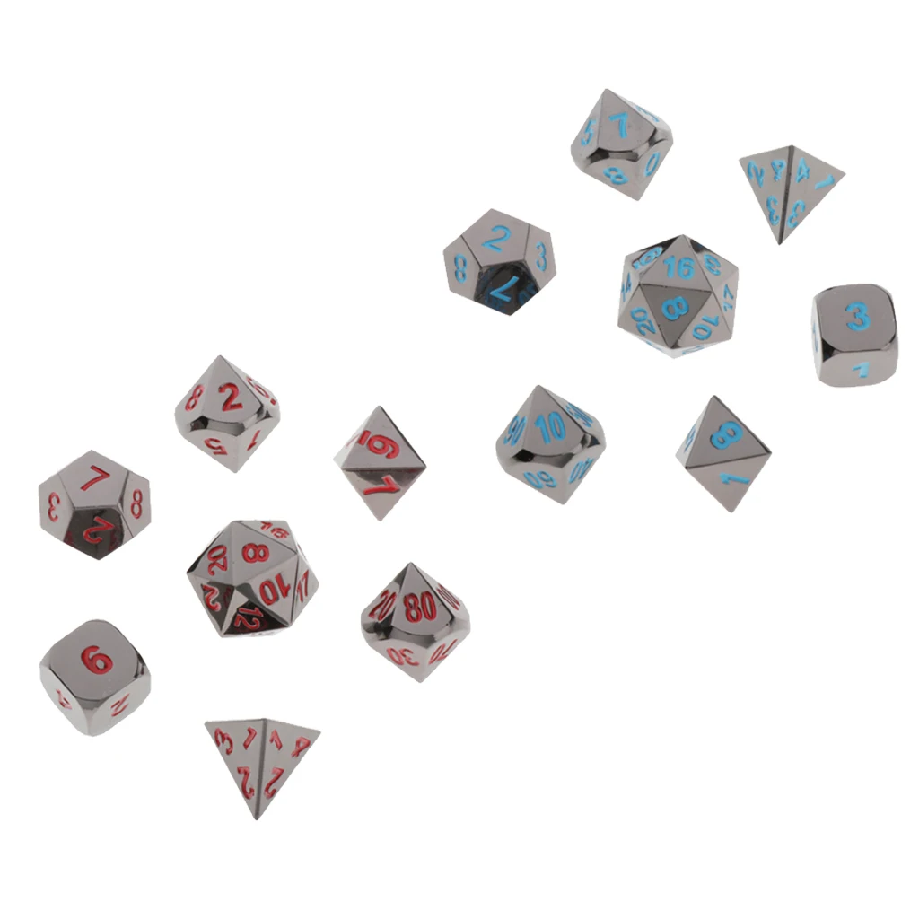 7 Pcs Polyhedral Dice Set D4 D6 D8 D10 D12 D20 Game Dice for Dungeons and Dragons Pathfinder DND RPG MTG Table Gaming Dices