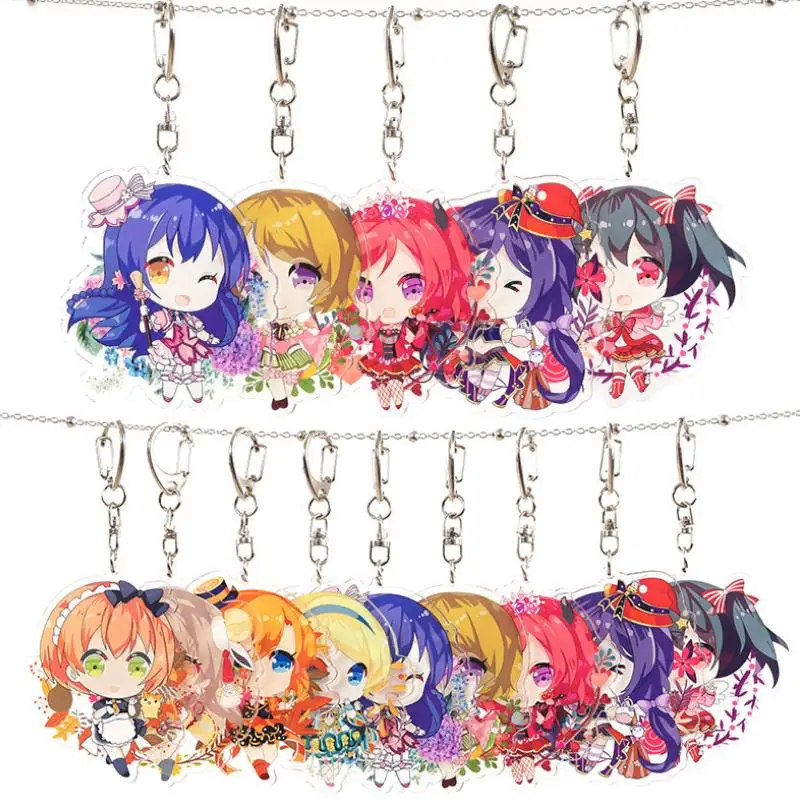 1 шт. новинка Лидер продаж милый акриловый брелок с аниме Lovelive подвеской в виде