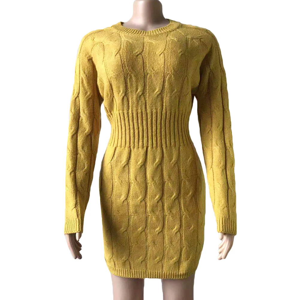 Осенне-зимнее платье-свитер, женское элегантное вязаное белое желтое серое платье-свитер, Сексуальные облегающие платья, пуловер, vestidos de verano