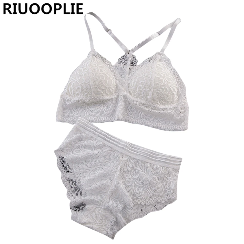 RIUOOPLIE, модный,, сексуальный, кружевной бюстгальтер, наборы, для женщин, бесшовный, вышивка, без косточек, беспроводное белье, слинг, бюстгальтер, наборы, красота, открытая спина