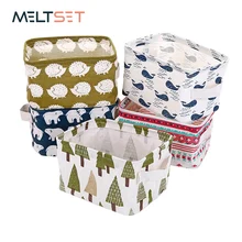 ผ้าลินินเดสก์ท็อปกล่องเก็บของเล่น Sundries ตะกร้าเครื่องสำอางค์ Underware จัดเก็บ Organizer สำนักงานเครื่อง...(China)