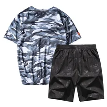 8XL Летняя мужская спортивная одежда, спортивный костюм, Быстросохнущий свитшот-футболка+ штаны, штаны для бега, повседневный тренировочное снаряжение, спортивный костюм