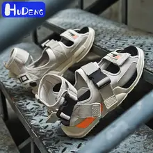 HUDENG/Римские мужские сандалии-гладиаторы; Повседневные Удобные и мягкие пляжные сандалии на платформе; Мужская обувь; сезон лето; ; высокое качество