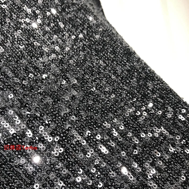 QZ131 весна-осень Длинные рукава с подкладкой блестящее платье, расшитое блестками для малышек womeen вырез лодочкой вечерние черный цвет платье с пайетками