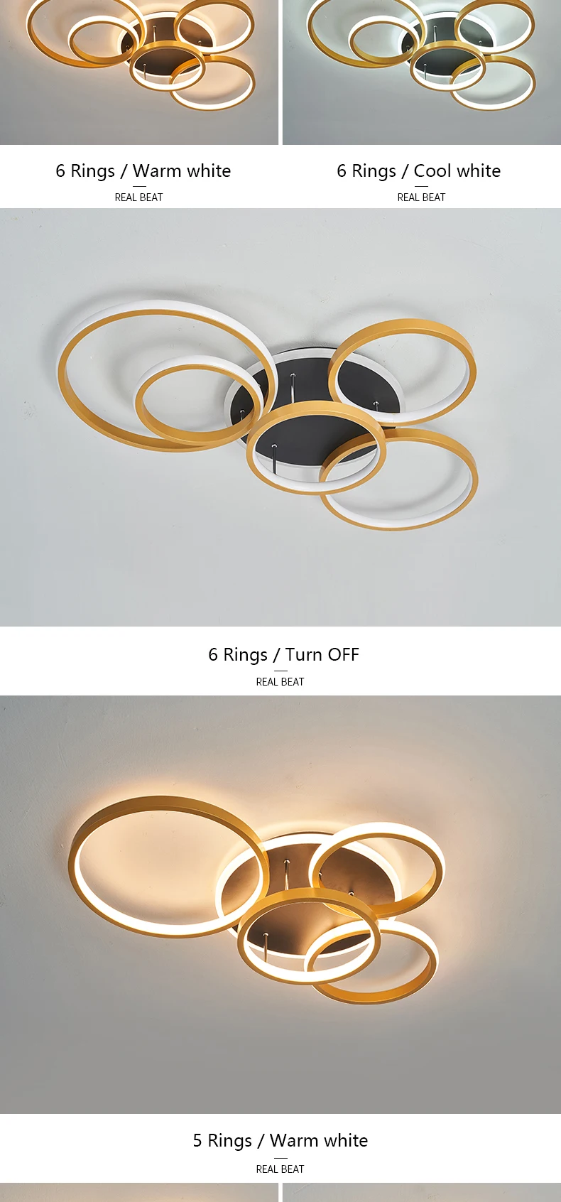 black ceiling spotlights Smart Home Alexa Modern Led Ceiling Lights for Living Room Bedroom Study Room Indoor 90-260V Leiling Lamp Fixtures Black Gold best led spotlight