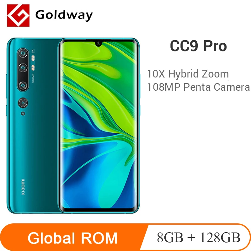 Глобальная ПЗУ Xiaomi Mi CC9 Pro 8 ГБ 128 Гб Смартфон 108 МП пента камера Snapdragon730G Восьмиядерный 6,4" двойной изогнутый экран 5260 мАч