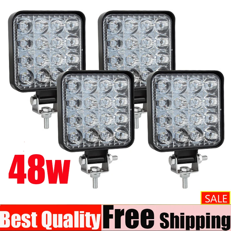 

LED Work Light Bar 48W high quality Square Spotlight 12V 24V Offroad LED Light Bar For Truck Offroad 4X4 SUV ATV Car accessories