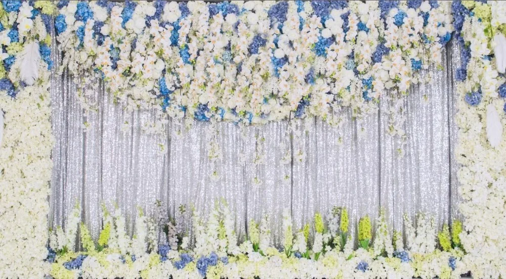 7x5FT Lilac White Flowers Branch Silver Drape Curtain Wedding Custom Photo Studio Background Backdrop Vinyl 220cm x 150cm | Электроника