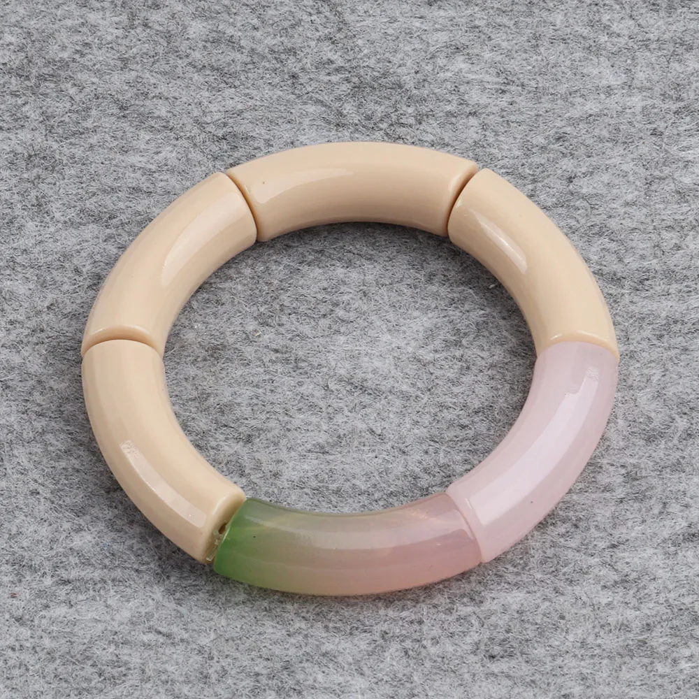 HIIXHC Braccialetti irregolari da donna in resina acrilica