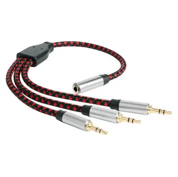 

3.5mm Jack Audio Distributor Cable Adapter 1 Female to 3 Male Aux Extension Cord for Telephone Headset Speakers